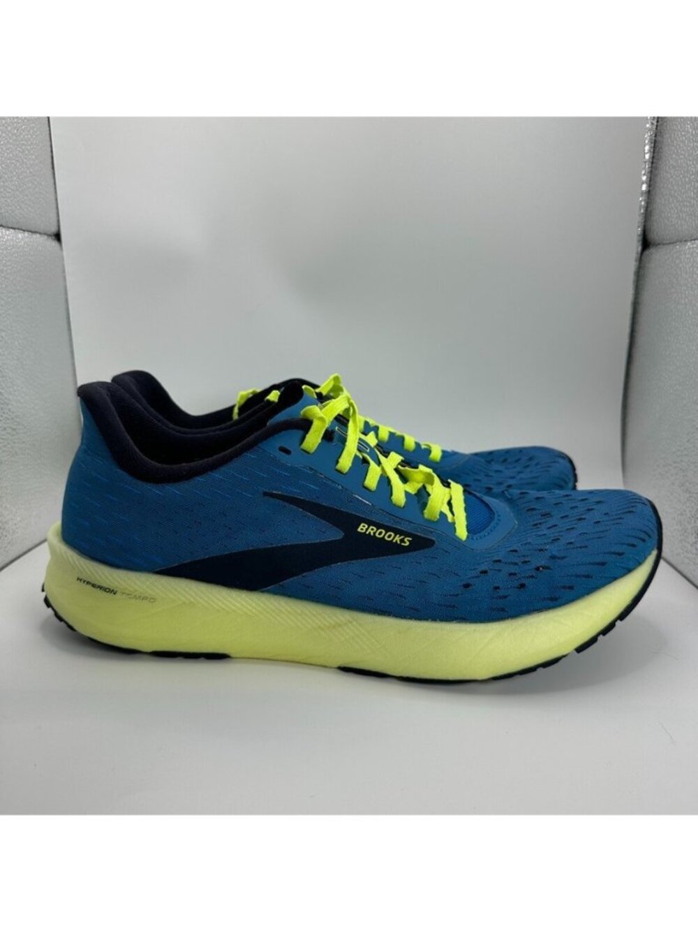 Brooks Hyperion Tempo Shoes Mens Size 9.5 Blue Yellow Running Cushioned